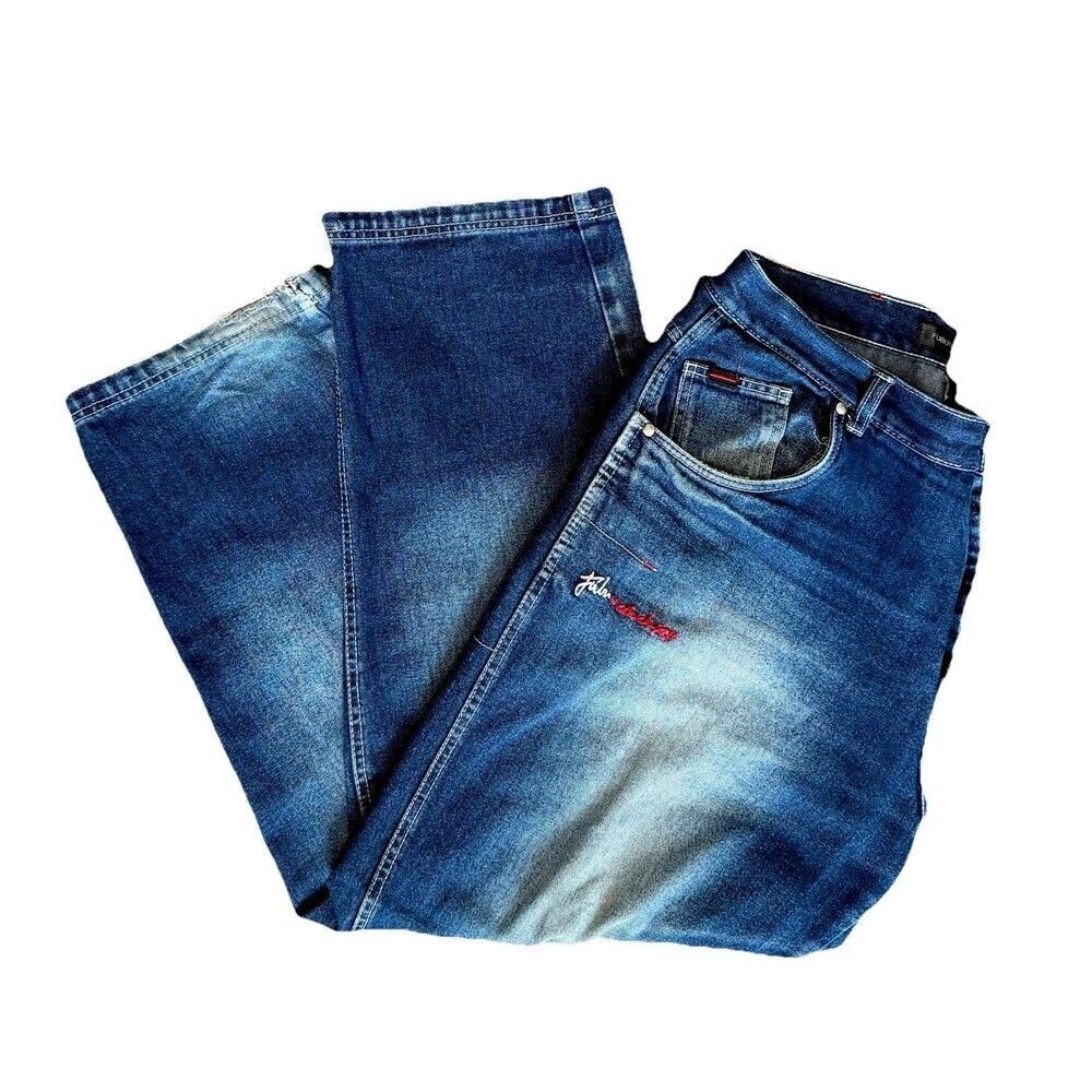 Y2K FUBU Collection Baggy Carpenter Jeans Mens 38x34 Grunge Denim Streetwear